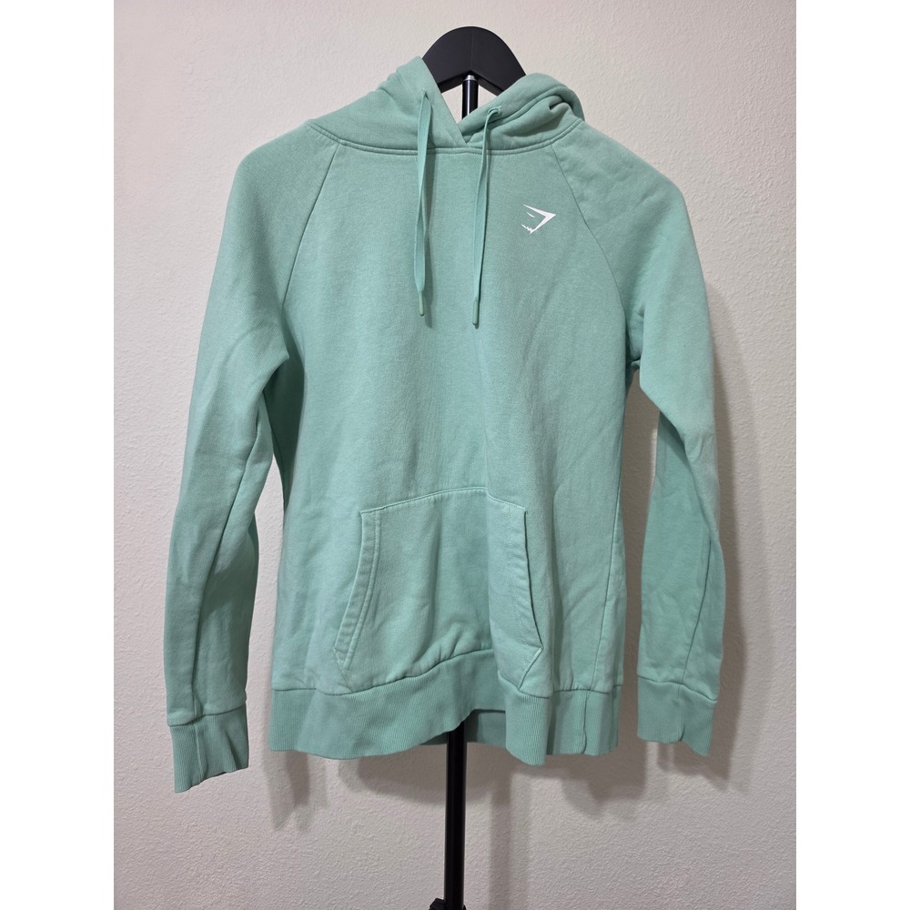Gymshark Womens Mint Green Pullover Hoodie Small Cotton Blend Fleece B1A1E